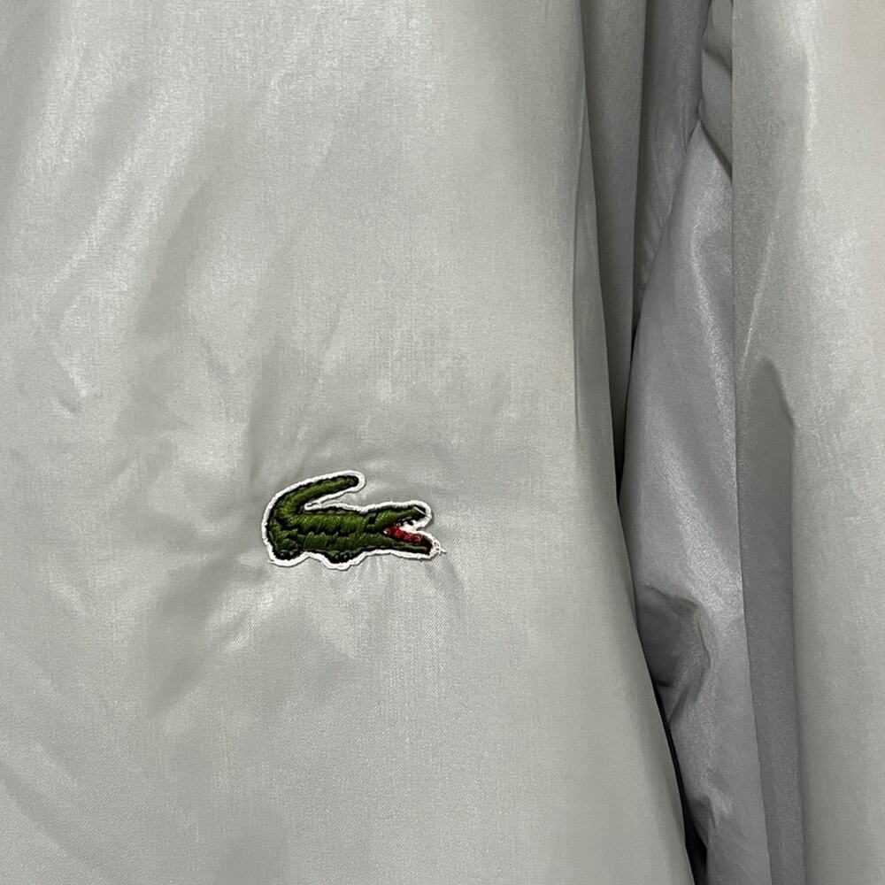 Vintage Lacoste Club Gray Nylon Bomber Jacket L 80s 90s Y2K - Picture 4 of 8